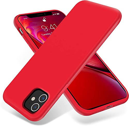 OTOFLY Compatible with iPhone 11 Case,ultra slim fit iPhone case liquid silicone gel cover with full body protection anti-scratch shockproof case,Red