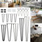 4er Set Haarnadelbeine 71cm Haarnadel Tischbein Hairpin Leg aus Stahl 3-Stange Bein Möbelbein Möbelfüße Tischkufen für Schreibtisc Esstisch Schwarz