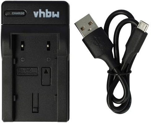 vhbw Chargeur USB Compatible avec JVC GZ-MG335, GZ-MG335HEX, GZ-MG435, GZ-MG365, GZ-MG365HEX caméra caméscope Action-cam + témoin de Charge 8,4 V