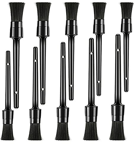 yaoqijie Brosse de Nettoyage de Voiture 10pce / Ensemble de sangliers naturels Brosse de Cheveux multifonctionnels Tableau de Bord de la climatisation Interne Détail de la climatisation Lasting