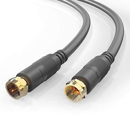 Conecto antena cable SAT coaxial satélite TV 1,50m doble blindado F-conector, para HDTV, receptor, satélite, internet, DAB, radio, negro