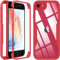 Hensinple Für iPhone SE 2022 Hülle, iPhone SE 2020 / iPhone 7/8 Handyhülle Mit Eingebautem Displayschutz, 360° Stoßfest Case Cover Schutzhülle für iPhone SE 2022/SE 2020/7/8 4.7 Zoll (Rot)