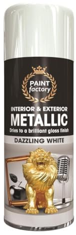 Metallic Spray Paint 400ml Multi-Purpose Use, Spray for Metal and Wooden Furniture, Ornaments, Decorative Items and Much More for Interior & Exterior (2, Dazzling White)