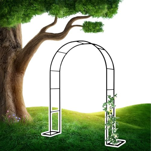 Arco De Jardín De Metal De 220 Cm para Plantas Trepadoras, Decoración De Fiesta De Navidad De Bodas Al Aire Libre, Arco De Rosas Arco De Boda Resistente A La Intemperie para Flores/Frutas/Verduras