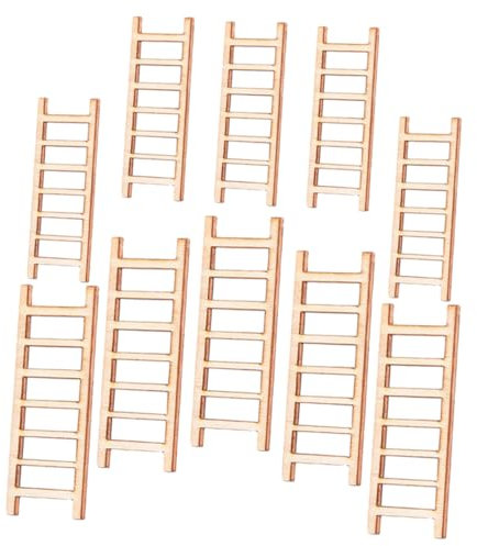 ARTIBETTER 40 Stück Holzleiter Kleine Dekoleiter für Mikro Landschaften Puppenhaus Zubehör Bastelideen Unbehandeltes Holz für Projekte