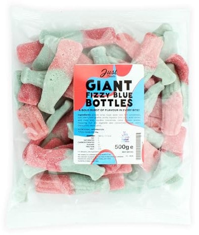 Just Treats Giant Fizzy Blue Bottles (500g Share Bag)