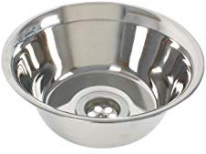 Edelstahl Spülbecken Camping Spüle Waschbecken Food Truck Imbiss Marktstand 24 cm Ø Anschluss 1 1/2 (ad-ideen)