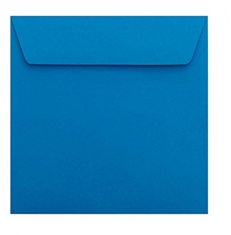 Paper24 100 quadratische Briefumschläge 220 x 220 mm, 22x22 cm, 120 g/m² mit Haftstreifen Farbe: i18 Intensivblau