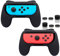 FASTSNAIL Rutschfester Griffe Kompatibel mit Nintendo Switch für JoyCon, Halterung Controller Kompatibel mit Switch OLED, Zubehör für Switch (2 x Schwarz)