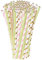 PEARL Trinkhalm Cocktail: 100 Papier-Trinkhalme, Retro-Motive in gold, grün, rosa, 197 x 6 mm (Trinkstrohhalme, Straw, Trinkflasche)