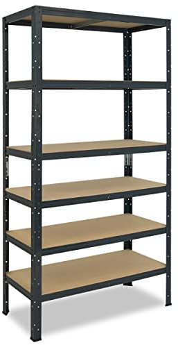 shelfplaza® 200x120x40cm HOME Schwerlastregal anthrazit/Metallregal mit 6 Böden/Kellerregal Metall, Garagenregal, Werkstattregal oder Regal Lagerregal/Steckregal Metall mit 145kg Tragkraft