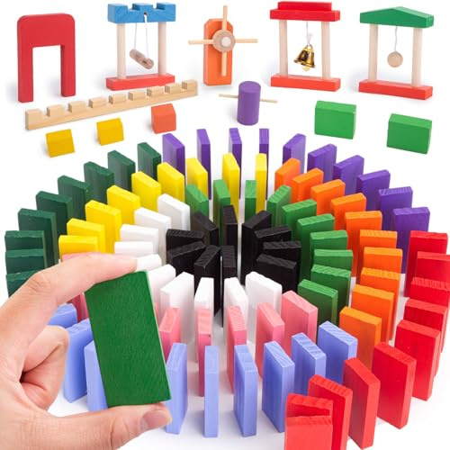 BigOtters Extra Large Domino Blocks Set for Kids, Educational Racing Game Party Favor for Boys and Girls,Colorful 108 PCS