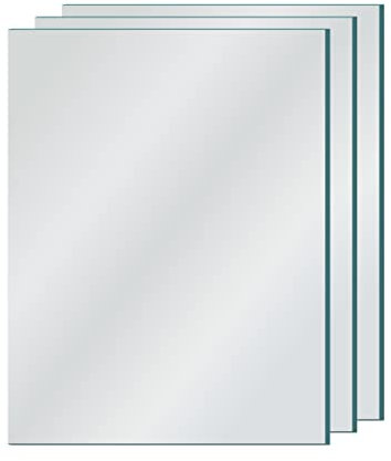 GOLD&CHROME UNIQUE DESIGN Der Kristall Spiegel - Wandspiegel Quadratischer für Wohnzimmer - Badezimmerspiegel - 3 teiliger viereckiger Spiegelset - 40cm x 40cm x 0,3cm - C-Kante