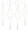 Makramee Blumenampel 4er Set,Boho Deko Baumwollseil Hängeampel Blumentopf Pflanzen Halter Aufhänger für Innen Außen Decken Balkone Wanddekoration (Beige)