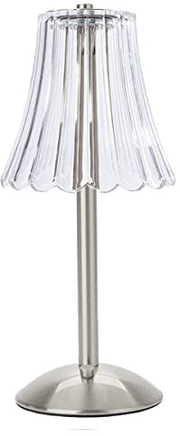 HEQET Cordless Table Lamps for Home, Table, Dining Room, Gold Rechargeable Lamps, USB Charge 12'' Tall LED Brass Portable Outdoor Indoor Table Lamp with Built-in Dimmer (Sliver-Flower)