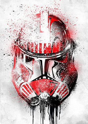 Displate Offiziell Star Wars MetallPoster Magnetische Befestigung Inklusive Lizenziert Bilder Hochwertiges Poster Star Wars - Helmets Graffiti - Shock Trooper Graffitti Poster 45 cm x 32 cm