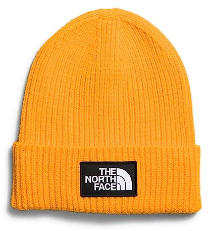 The North Face Logo Box Cuffed Unisex Beanie-Mütze, Summit Gold, One Size