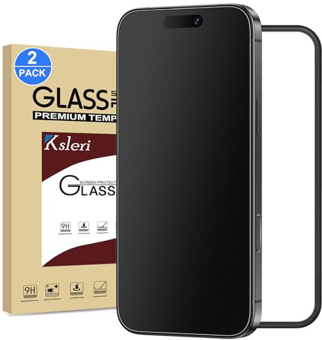 Ksleri 2 Stück Matt Schutzfolie für iPhone 16/ iPhone 15, 9H Matt Panzer Schutz Glas Folie, 2.5D Anti-Fingerprint Matte Screen Protector (6,1 Zoll)