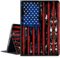 BPQOJB for Microsoft Surface Pro X Case with Adjustable Stand & Auto Wake/Sleep PU Leather Slim Smart Protect Cover Tablet Case for Microsoft Surface Pro X 13 inch 2020 - American Flag