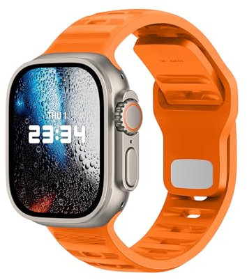 DONEGANI UC1 para Correa Apple Watch Se Ultra 2 40mm 44mm 46mm 42mm 45mm 41mm 38mm 49mm Series 10 9 8 7 6 5 4 3 Mujer Hombre Original Pulsera Strap Naranja