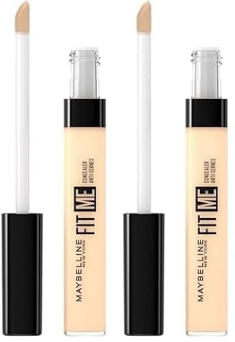 Maybelline New York Abdeckstift, Fit Me! Concealer, Für makellose Haut, Alle Hauttypen, Nr. 06 Vanilla, 6,8 ml (Packung mit 2)
