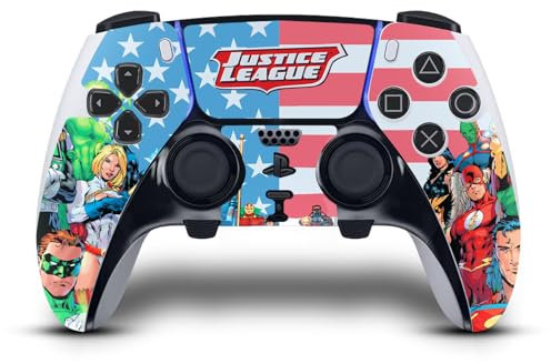 Head Case Designs Offizielle Justice League DC Comics Von Amerika #1 Comic-Bucheinbände Vinyl Haut Gaming Aufkleber Abziehbild Abdeckung kompatibel mit Sony PlayStation 5 PS5 DualSense Edge Controller