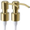 ALTGLAS 2 Stück von Seifenspender Pumpkopf Roma - Doppelpack Edelstahl Pumpaufsatz mit 22-24mm Gewinde als Ersatz Pumpe für Flüssig Seifen Spender (Gold Gebürstet)