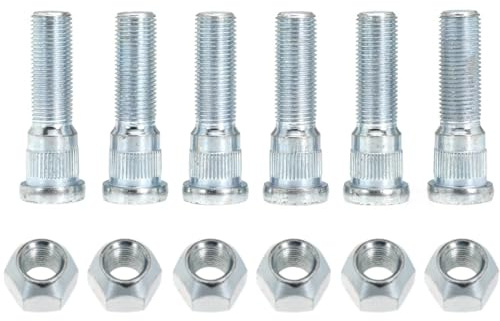 6 Stück 1/2 bis 20 Zoll Radbolzen mit Muttern für Anhänger Lip Pert Achsen von 0,9kg bis 3,2kg mit 1/2-20 UNF Gewinde