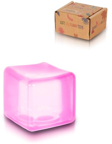 Copfeqyr Anti Stress Ball 3,5 cm – Squishy Fidget Würfel & Knautschball, Sensorisches Spielzeug für Kinder und Erwachsene, Geschenkbox （3.5cm (pink)