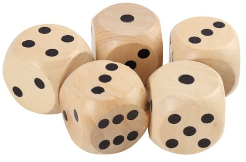 30 mm Holzwürfel groß aus Holz, 5er Set große Spielwürfel, rustikale Holzwürfel für Brettspiele, DIY-Projekte, Dekoration und Basteln, natürliche Würfelpunkte