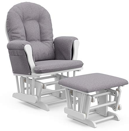 Storkcraft Premium Hoop Glider & Ottoman, Espresso/Gray Swirl