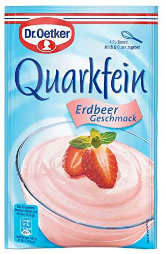 Dr. Oetker Quarkfein Erdbeer-Geschmack, 56 g Dessertpulver für eine Quarkspeise Erdbeer-Geschmack