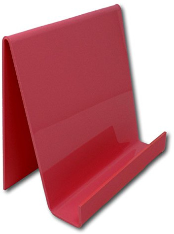 EPOSGEAR Large Wide Plastic Acrylic Perspex Book Plate Retail Display Stand Holder - Perfect for Schools, Nurseries, Libraries etc (Raspberry Sherbet)