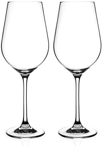 DIAMANTE Red Wine Glasses Pair - ‘Auris’ Collection Undecorated Premium Crystal - Set of 2