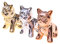 Flanacom Mini Bulldoggen Figuren 3-er Set - 3X Deko-Figur für Innen, Balkon & Garten - Hunde-Skulptur als Wohnaccessoire Designer Dekoration