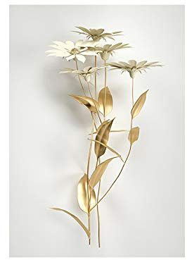 OYFFL Plante dorée Feuilles Fleurs 3D Mur Art Affiche Abstraite Toile Peinture pour allée Salon décoration Moderne décor (30 * 40cm sans Cadre,4)