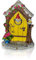 Feentür Feengarten Zubehör, Feenhaus gelbe Tür für Feengarten Kit und andere Feengarten Miniaturen, Gartendeko für Feen und Gartenzwerg Dekor.Lyds gelbe Tür mit Zwerg