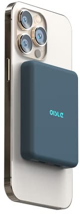 OISLE 2022-Magnetic Wireless Power Bank 8000mAh 【Thin & Compact】【Dual PD 20W Fast Charging】Designed for Mag-Safe Compatible with iPhone 12/13/14 Plus/Mini/Pro/Pro Max - Blue