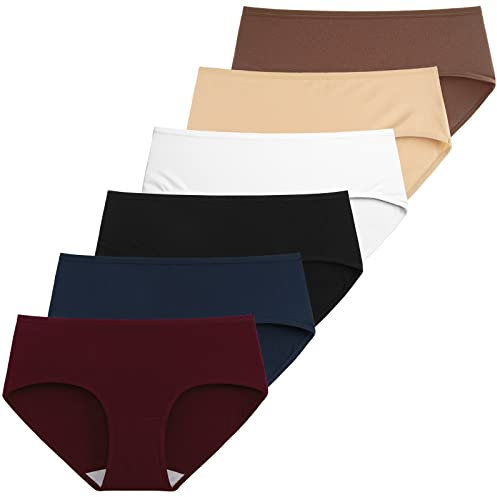 INNERSY Damen Unterhosen Baumwolle Stretch Unterwäsche Frauen Sport Hipster Pantys Mehrpack 6 (L/42 EU, Jahrgang Mehrfarbig)
