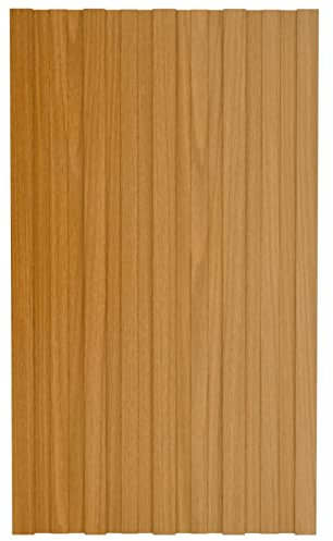 YuMeng Dachpaneele 12 STK Trapezblech Dachplatten, Wellblechplatten Für Dach, Dachblech, Dachschindeln Für Gartenhaus, Verzinkter Stahl Holzoptik Hell 80x45 cm