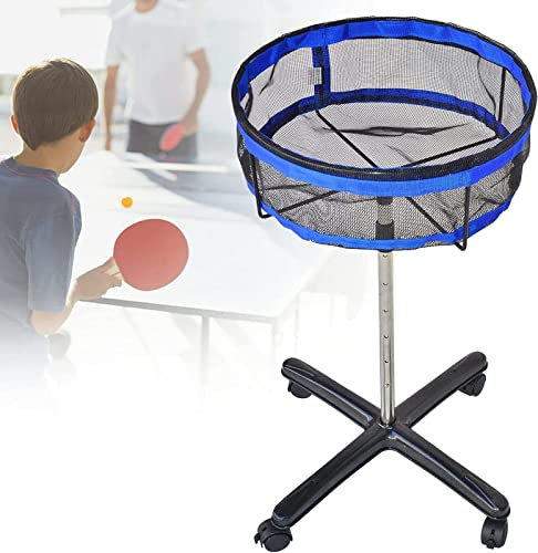 Tischtennisball-Sammler, Golfball-Aufbewahrungsbecken, Beweglicher Multi-Ball-Aufbewahrungsständer Ping-Pong-Ball-Sammler, Höhenverstellbarer Ständer mit Netztasche für Golfball, Tennisball, Badminton