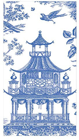 Caspari Chinoiserie Gästehandtuch-Servietten, Pagode, 15 Stück