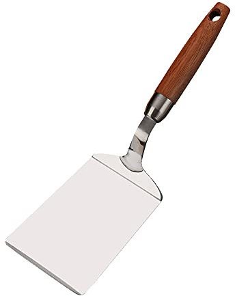 Szaerfa Espátula para panqueques, acero inoxidable y madera, 8.5 cm de ancho