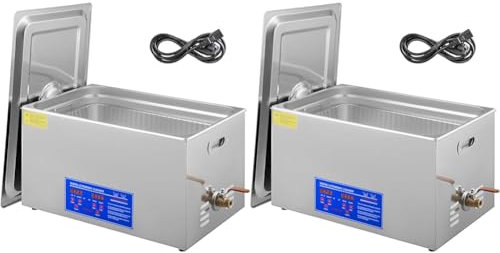 VEVOR Limpiador ultrasónico, 30L Limpiador Ultrasonidos Profesional de Acero Inoxidable, 600W Máquina de Ultrasonido con Temporizador Digital, Temperatura Ajustable, para Joyas, Relojes, Laboratorio
