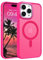 DOMAVER iPhone 15 Pro Max Cover Magnetica Compatibile con Magsafe Protezione Antiscivolo iPhone 15 Pro Max Case Traslucido Opaco Ridige, Custodia Sottile Antiurto Rosa Fluo