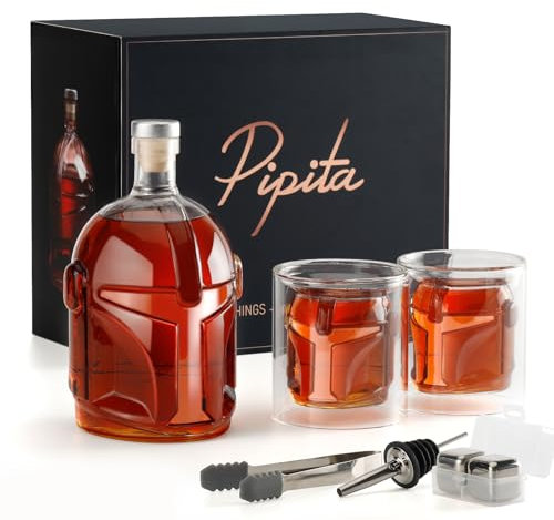 Traje de despertador de whisky de 34 onzas, con 2 tazas, kit de despertador de licor, creatividad única de regalo de cumpleaños y Navidad del padre del hombre, regalo genial para su esposo