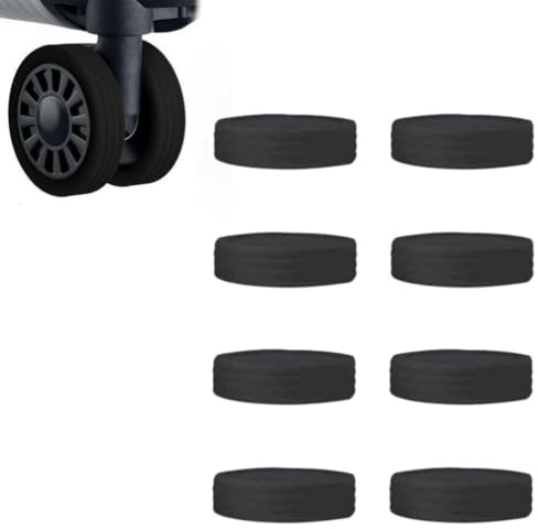 Copertura Delle Ruote Della Valigia,8 PCS Copriruota Per Bagaglio In Silicon Protezione Per Ruote Bagagli Copri Ruote Trolley Luggage Wheel Covers, Nero