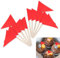 BLMHTWO 100 Pcs Mini Red Flags Toothpick Flags Solid Red Golf Cupcake Toppers Small Plain Red Triangle Toothpick Stick Flag Custom Cupcake Toppers for Cupcakes Toppers Party Decoration