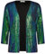 GRACE KARIN Damen Business Casual Cropped Pailletten-Cardigan Offene Blazer 3/4 Ärmel kurz Leicht Jacke Mantel Strickjacke Cardigan L Blaugrün Schillernd
