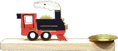 alles-meine.de GmbH Holz Bastelset 3-D - Kerzenhalter Eisenbahn - Natur Zug Lok Lokomotive Jungen/zum selber basteln - Echt Erzgebirge - Handarbeit aus Deutschland - Deko für W..